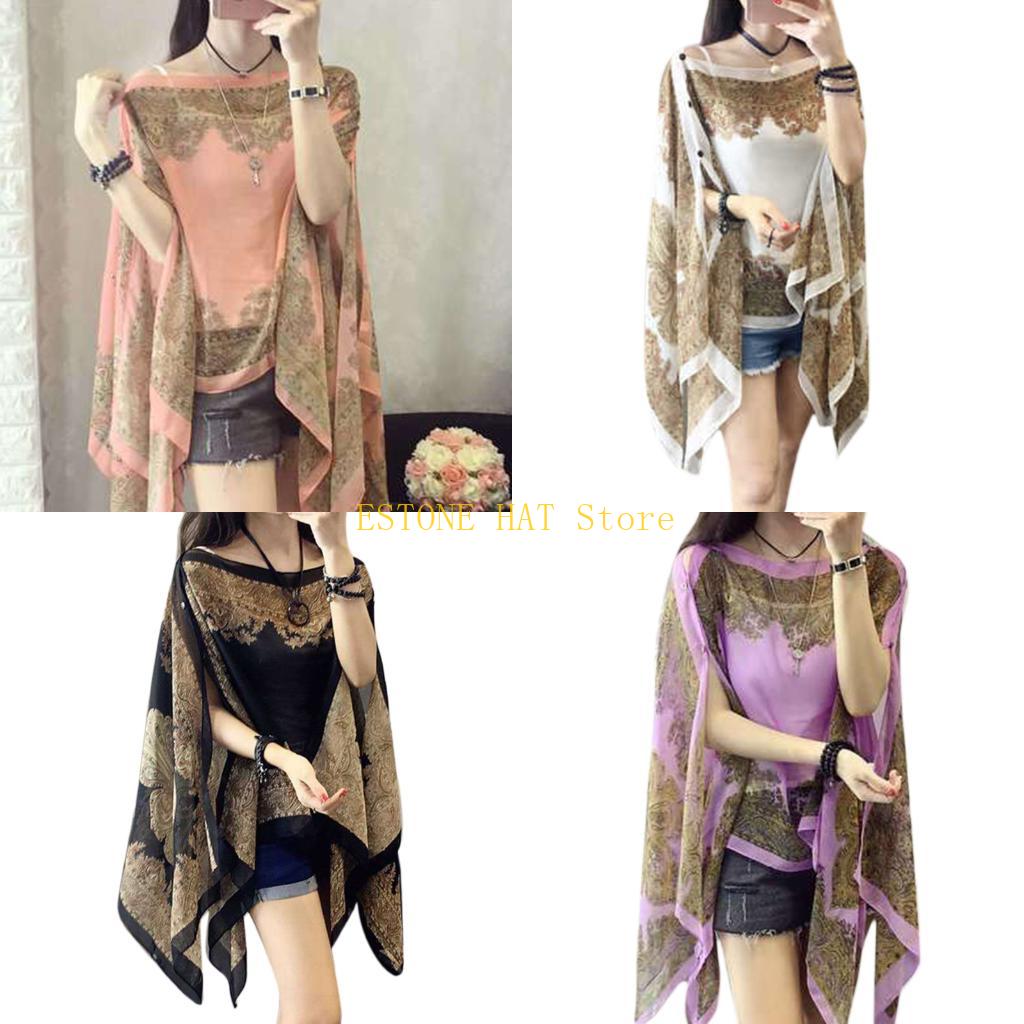 Pashmina Wrap Large - 49MF ファッション女性スカーフ大規模なショール夏のビーチ抗 UV ソフトシフォンマント