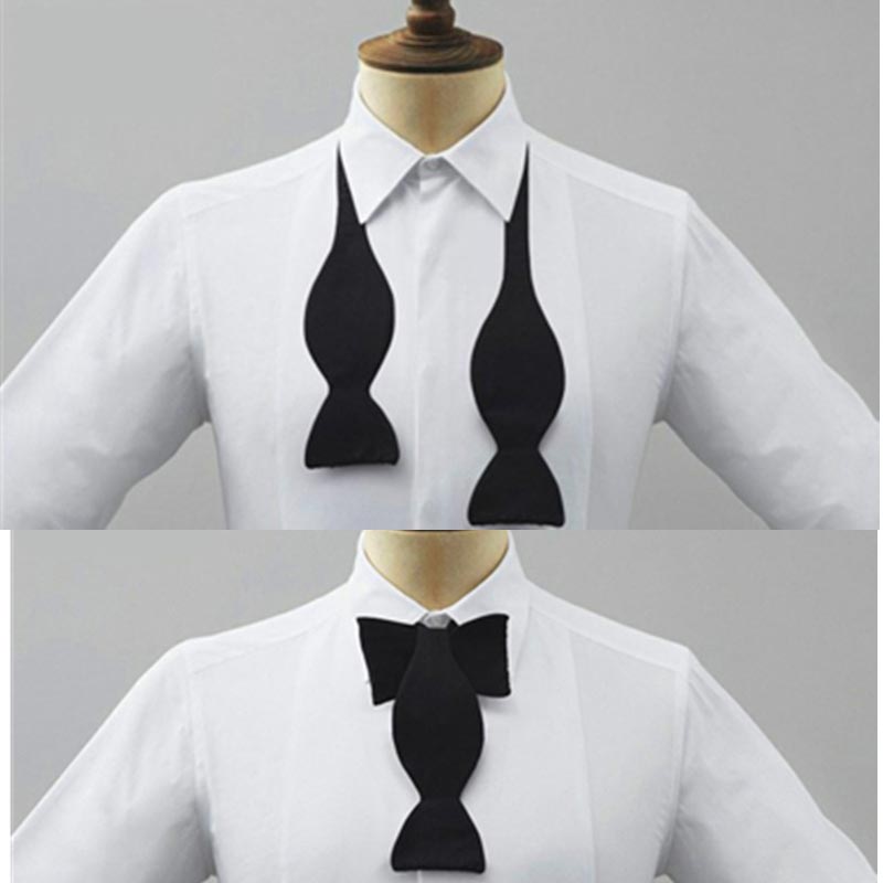 Bow Tie Pre Tied - メンズフォーマルプレタイド調節可能な蝶ネクタイ黒白無地エレガントな蝶ネクタイ女性用結婚式パーティー簡単着用英国スタイル