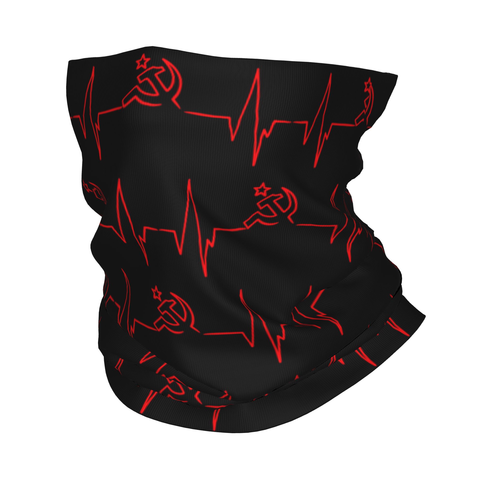 Neck Warmer Tube - カスタムハートビートロシア国旗ロシアソ連バンダナネックゲイター防風フェイススカーフカバー男女兼用ソ連ヘッドバンドチューブバラクラバ