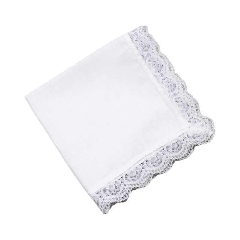 Handkerchief Cotton Men - D0UB 軽量 ホワイト ハンカチ コットン レース