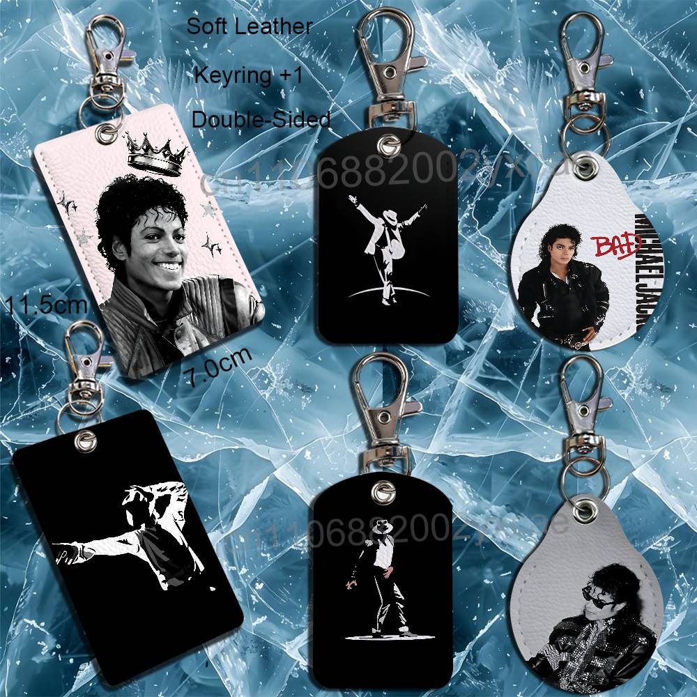 Lanyard Badge Holder - MJ一流のマイケル・ジャクソンレザーキーホルダーバッジホルダー（ストラップ付き）- ID/アクセスカードホルダー、キーリングアクセサリーギフトオプション