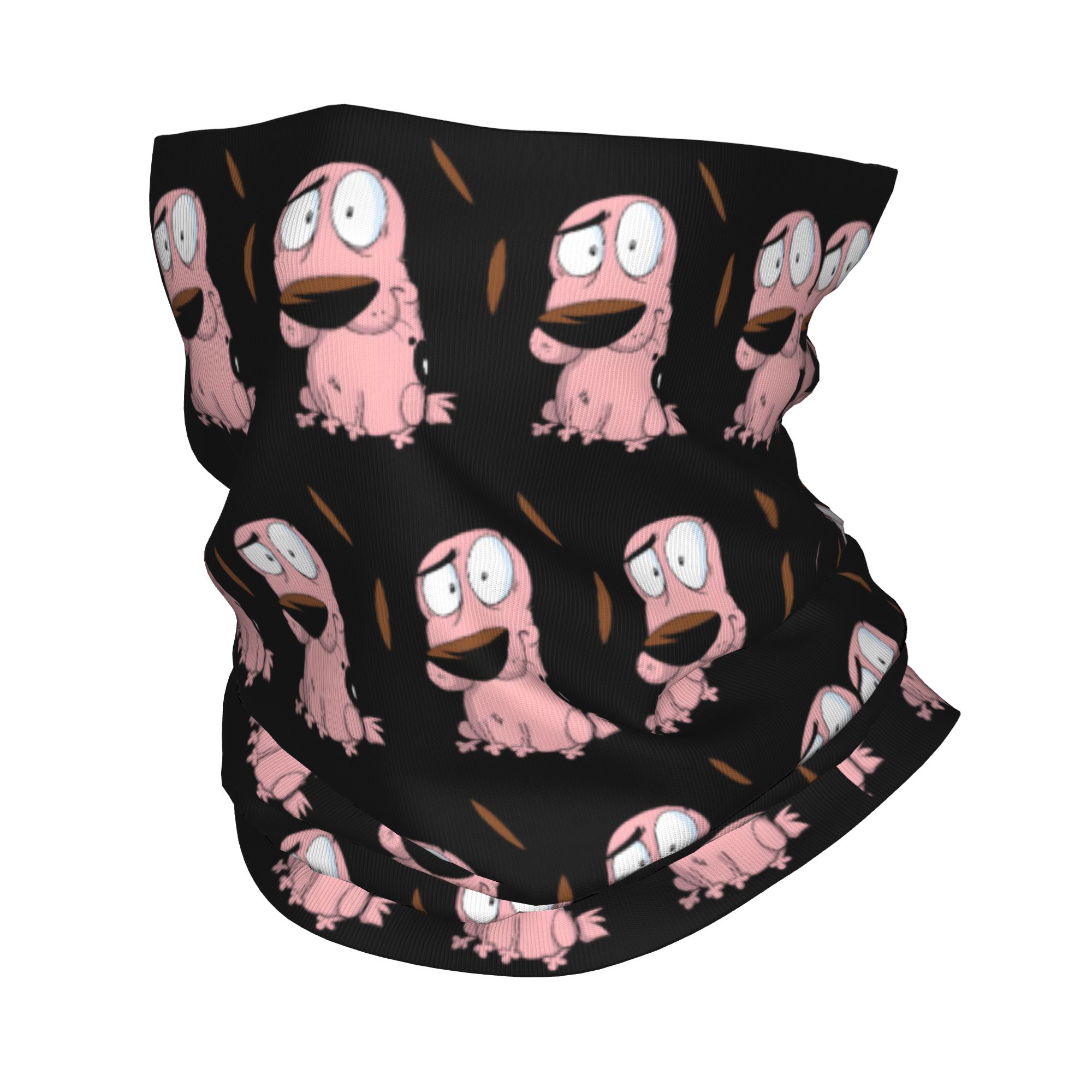 Neck Warmer Tube - カスタム漫画勇気犬冬ヘッドバンドネックウォーマー女性男性ハイキングキャンプチューブスカーフフェイスバンダナゲイター