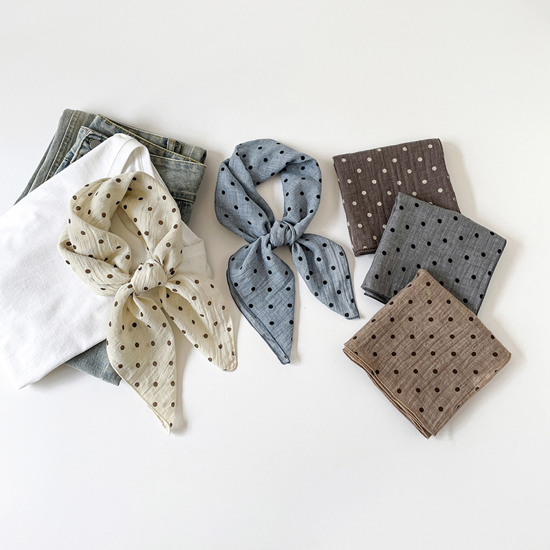 Bandana Cotton - 新色無地コットンリネン風スクエアスカーフ レディース ソフトネックスカーフ バンダナ ヘッドスカーフ ヘアラップ