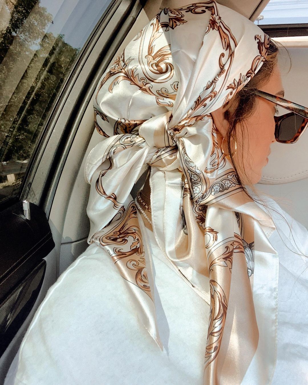 Silk Neck Scarf - サテンスクエアスカーフ女性イスラム教徒ヒジャーブエレガント 2025 プリントシルクネッカチーフショールラップヘッドバンドハンドルヘアアクセサリーバンダナ