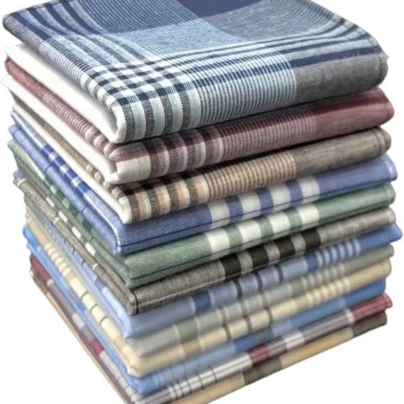 Handkerchief Cotton Men - メンズハンカチ 100% コットン チェック柄ハンカチ