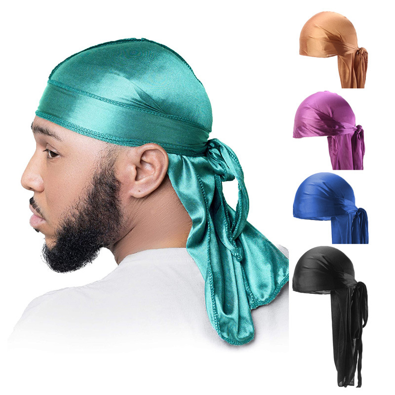 Bandana Doo Rag - 男性用通気性のあるロングテールの掛け布団,5ピース,バンダナ,ターバン,海賊ヘッドバンド