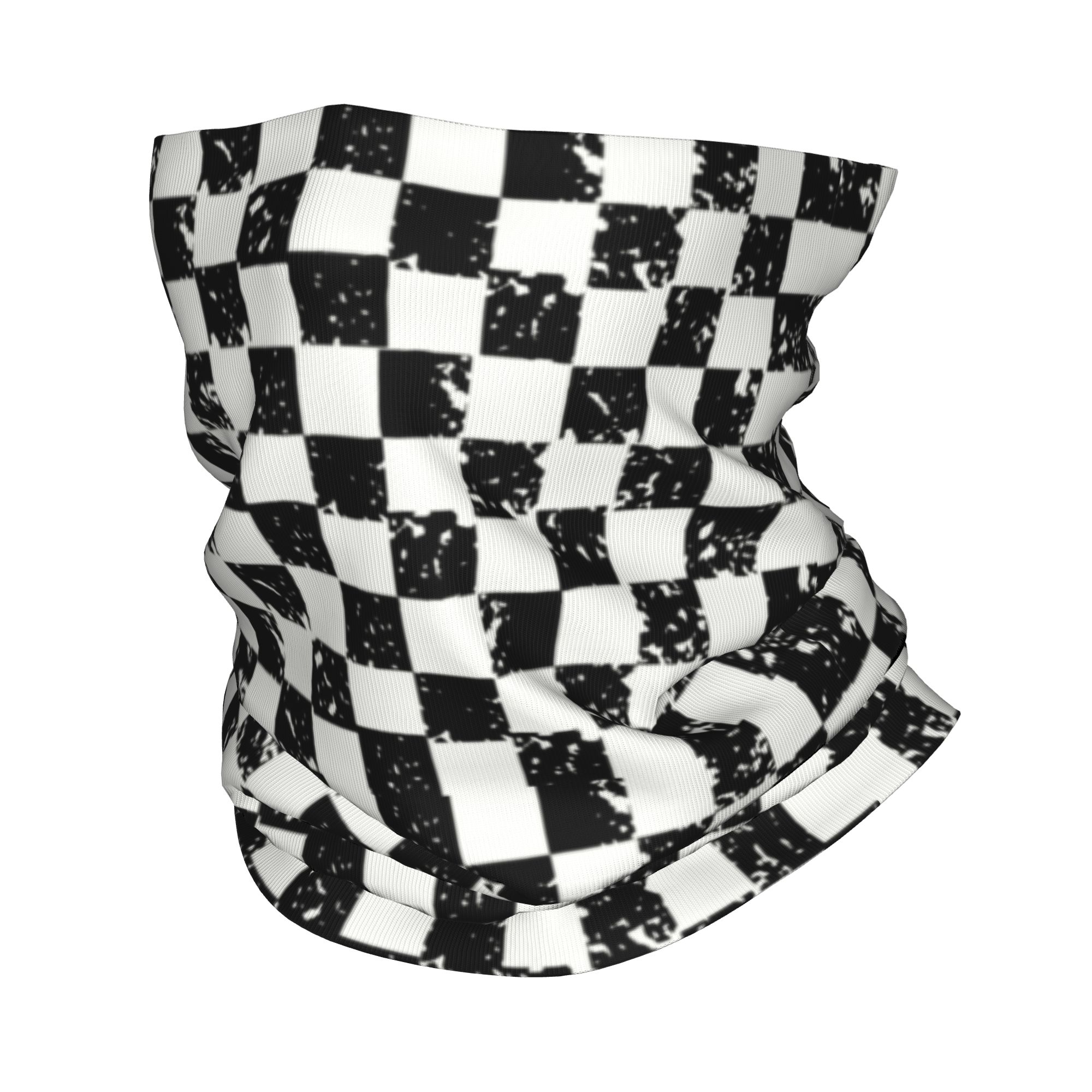 Neck Warmer Tube - カスタムレトロチェック柄フラッグウィンターヘッドバンドネックウォーマー男女兼用スキーサイクリングチューブスカーフフェイスバンダナゲイター