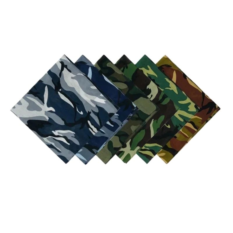 Bandana Cotton - 屋外カモフラージュバンダナ,小さなスカーフ,レトロなヒップホップバンダナ,色あせない,53x53cm