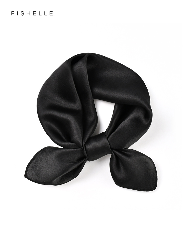 Silk Neck Scarf - 女性用シルクスカーフ,無地のブラック,女性用スカーフ,小さなヒジャーブ,春と秋用