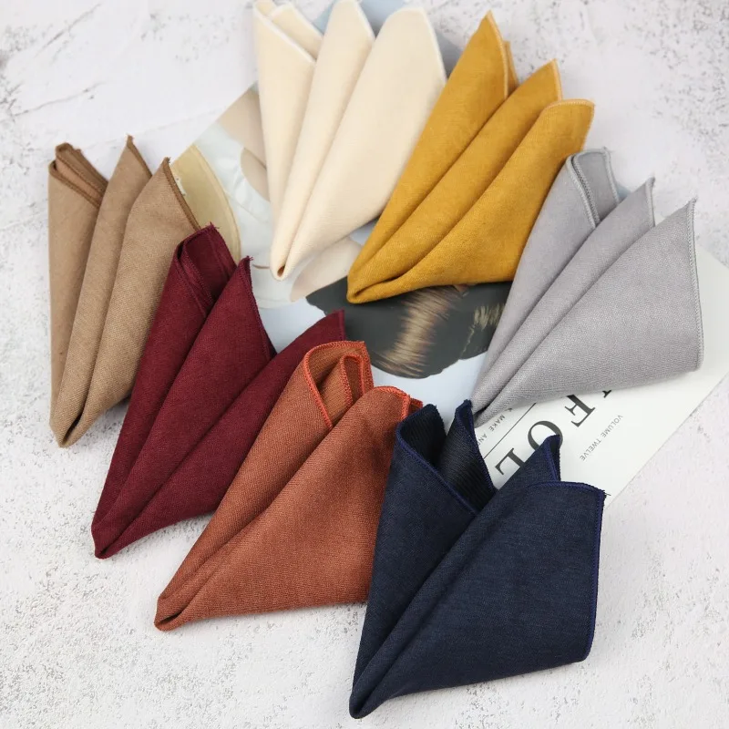 Pocket Square Set - 24 センチメートルメンズビジネスポケットスクエア無地ハンカチレジャーカラフルな胸スカーフカジュアルパーティータキシードアクセサリー