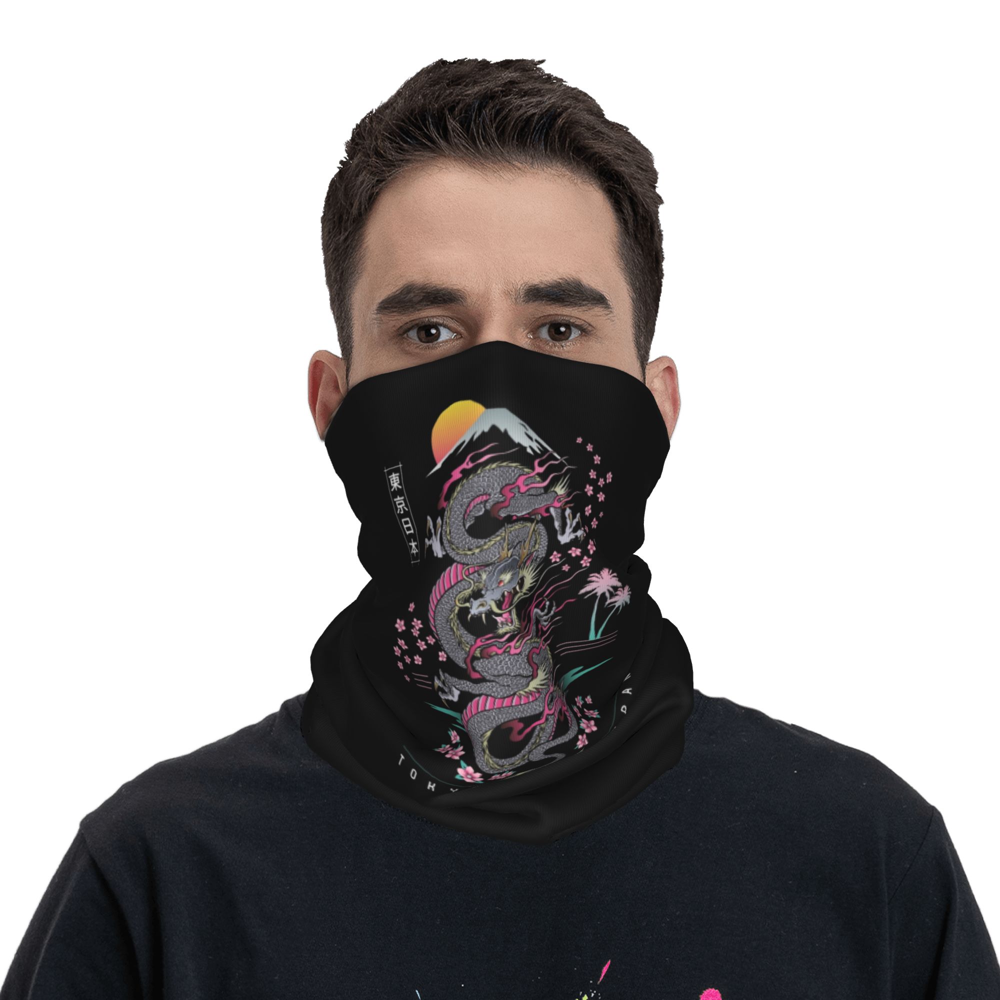 カスタム東京日本ドラゴン冬ヘッドバンドネックウォーマー男性女 - Neck Warmer Tube のレビューと価格