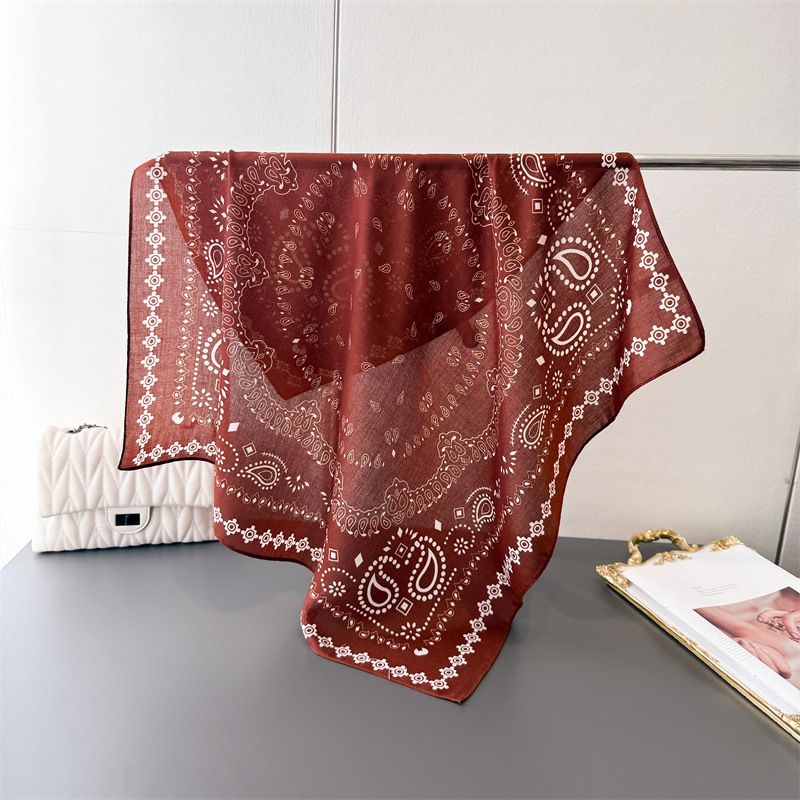 純綿女性用スカーフ正方形スカーフレディースネックヘアスカーフ - Bandana Cotton のレビューと価格