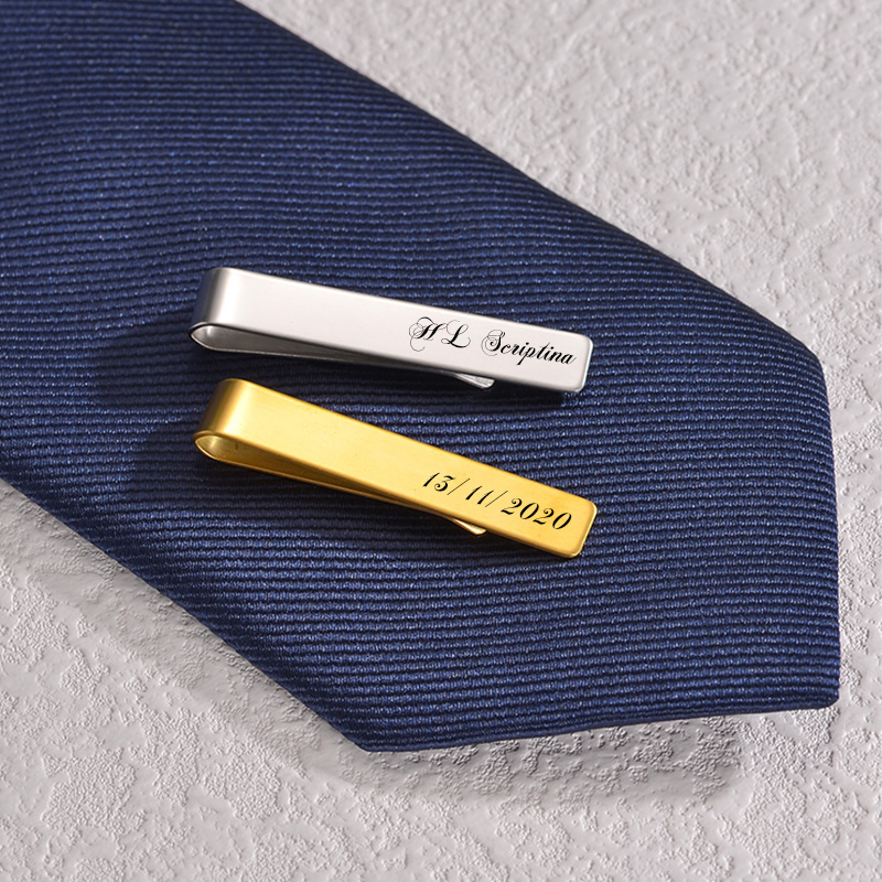 男性用ステンレスネクタイクリップ,パーソナライズされたロゴ, - Tie Bar Set Gift のレビューと価格