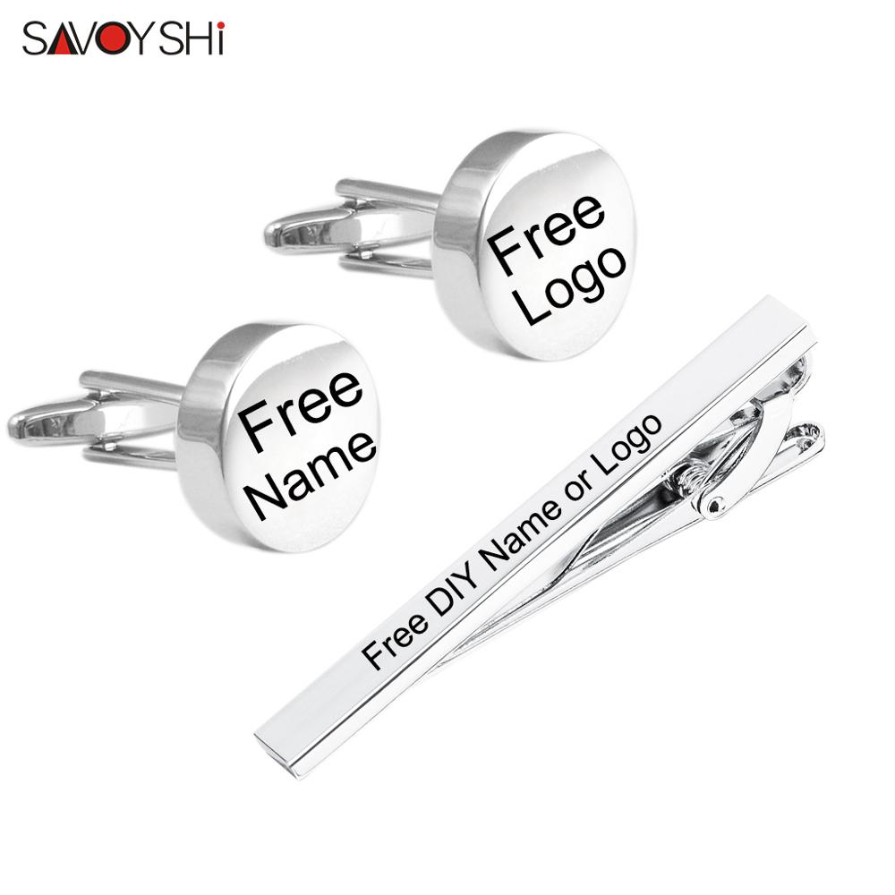 SAVOYSHI 無料彫刻名カフスネクタイクリップセットメン - Tie Bar Set Gift のレビューと価格