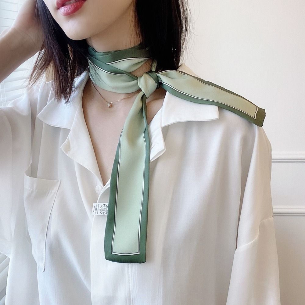 ネクタイリボンヘッドバンドネッカチーフストライプ印刷女性ショ - Silk Tie Striped のレビューと価格