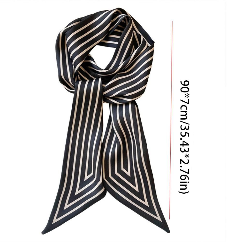 ネクタイリボンヘッドバンドネッカチーフストライプ印刷女性ショ - Silk Tie Striped のレビューと価格