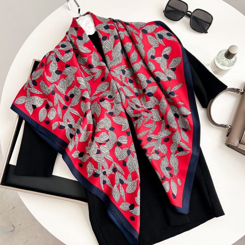 90 センチメートル正方形スカーフ高品質バンダナ女性高級ツイ - Ascot Neck Scarf のレビューと価格