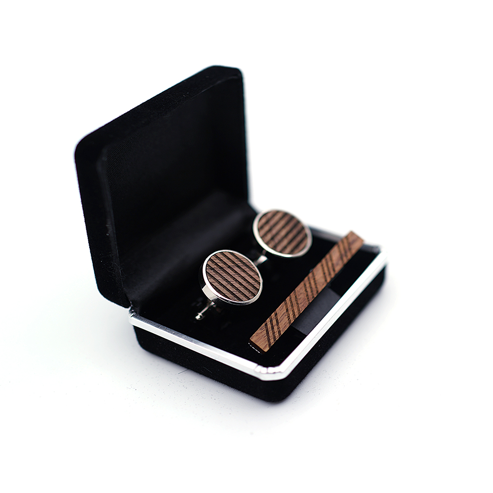 男性用の高品質の木製カフスボタン,ネクタイピン,ギフト,木製 - Tie Bar Set Gift のレビューと価格