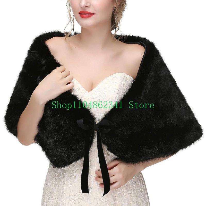 652F 洗練されたフェイクファーストールスカーフブライダル - Stole Wedding Shawl のレビューと価格