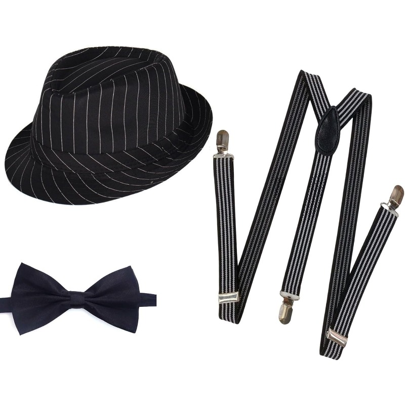 1920年代メンズコスチュームフェドラハットギャツビーギャン - Bow Tie Pre Tied のレビューと価格