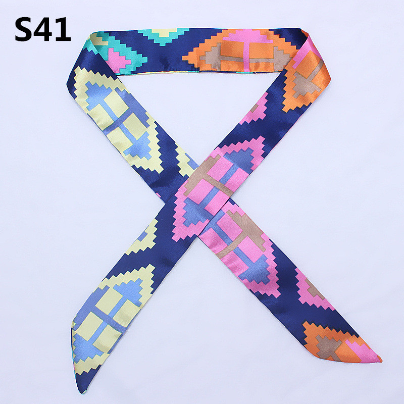 47 色ブランドバンダナ小さなシルクバッグスカーフ女性ヘッド - Silk Neck Scarf のレビューと価格
