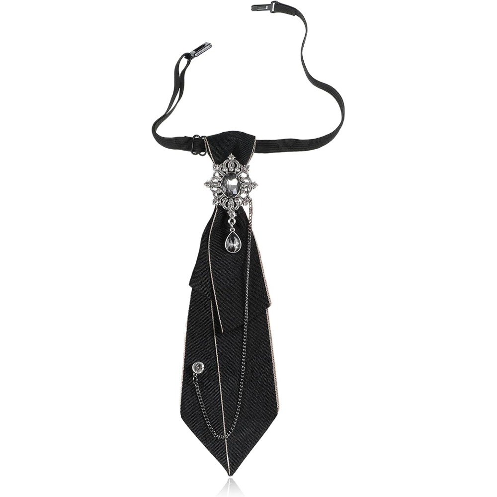 ラインストーン蝶ネクタイ：女性用プレタイド調整可能なブラック - Bow Tie Pre Tied のレビューと価格