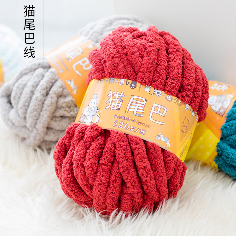 ペットベッド用の超粗い糸,猫のしっぽ,スカーフ,氷糸,手織り - Woven Scarf Blanket のレビューと価格