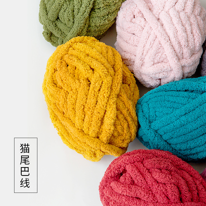 ペットベッド用の超粗い糸,猫のしっぽ,スカーフ,氷糸,手織り - Woven Scarf Blanket のレビューと価格