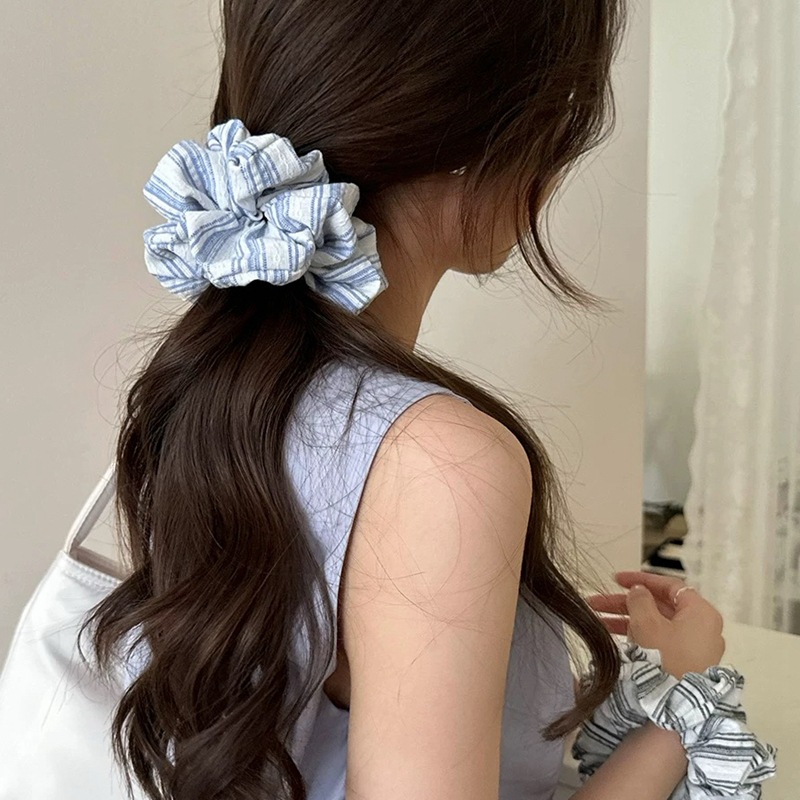 女の子のための韓国のファッションストライプのヘアラバーバンド - Silk Tie Striped のレビューと価格