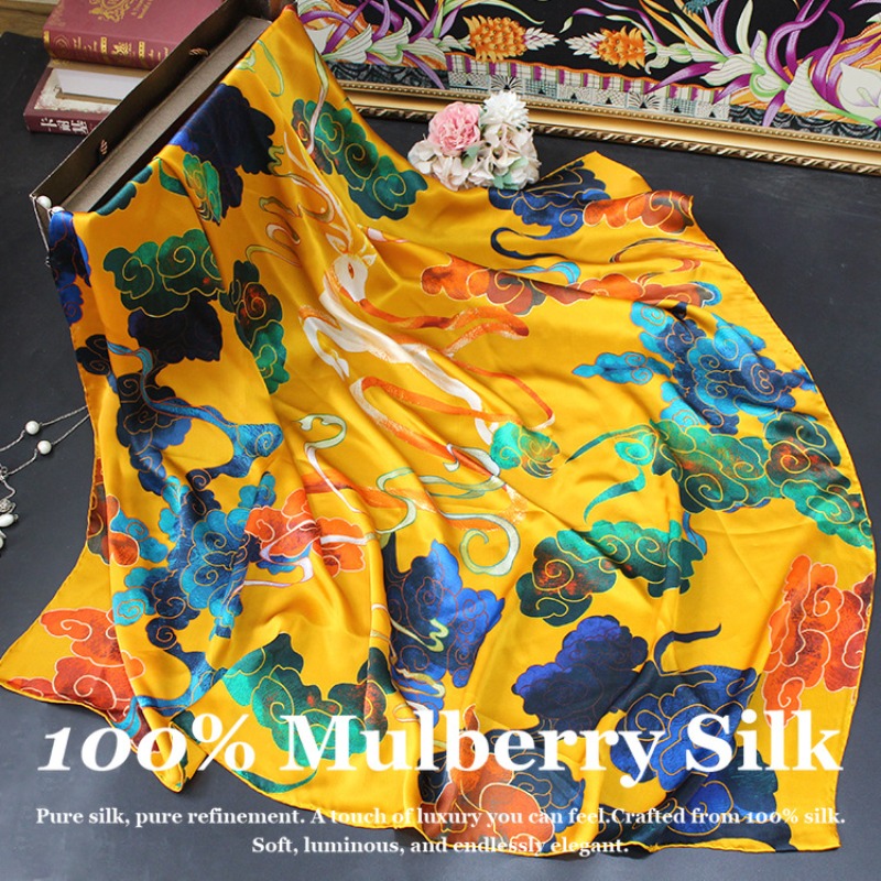 新しい高級 110 × 110 センチメートル本物のシルクシ - Pashmina Wrap Large のレビューと価格