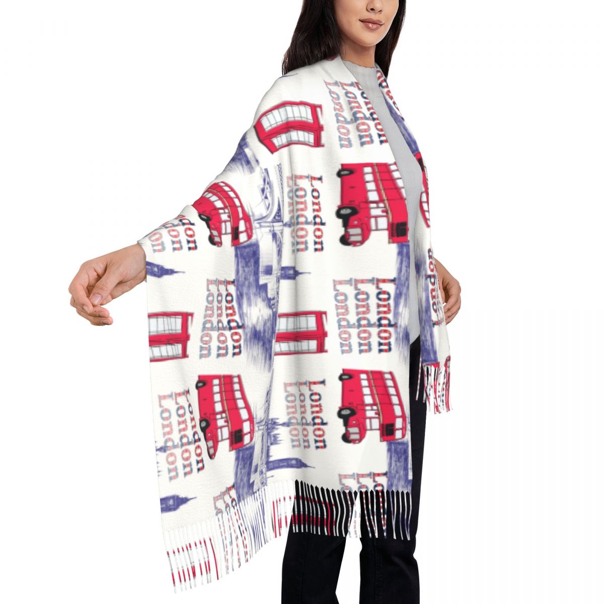 ロンドン イギリス シーン ショール ラップ 冬 暖かい 大 - Pashmina Wrap Large のレビューと価格