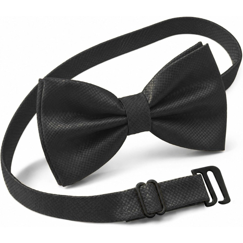 ポリエステル製ソリッドプレタイドボウタイ（男性用）- 調節可 - Bow Tie Pre Tied のレビューと価格