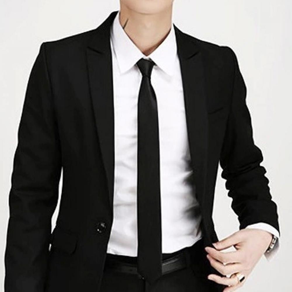 スリムプレーンスキニーソリッドウェディングタイネクタイシルク - Skinny Tie Men のレビューと価格