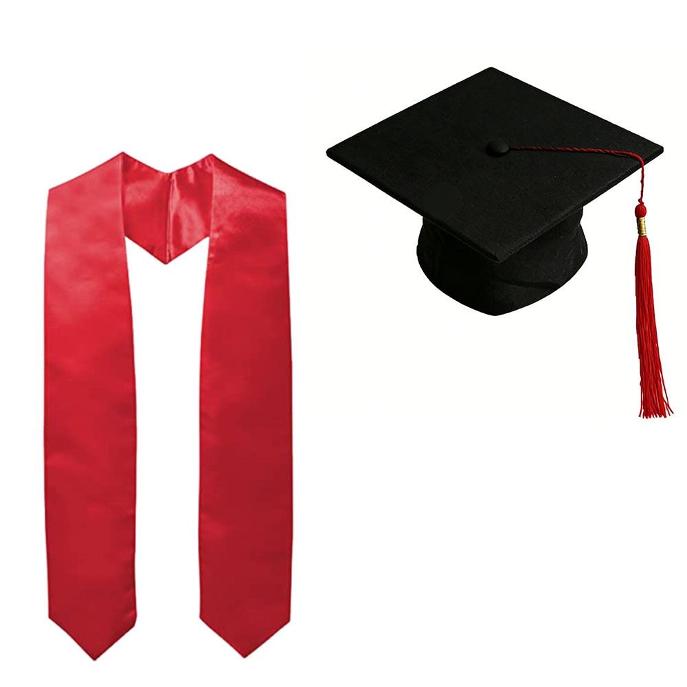 単色卒業シーズンセット 学士帽 サテン生地 卒業サッシュショ - Stole Wedding Shawl のレビューと価格
