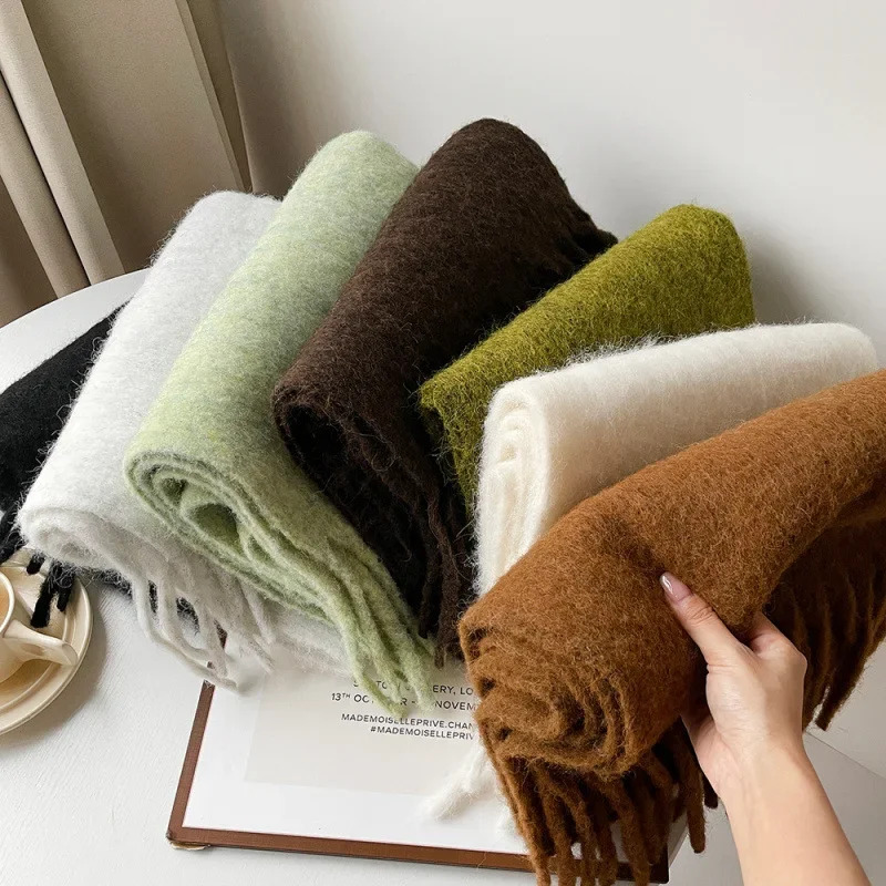 スカーフレディ秋冬ソリッドシンプルマフラー女性男性ブレンド多 - Muffler Men Wool のレビューと価格