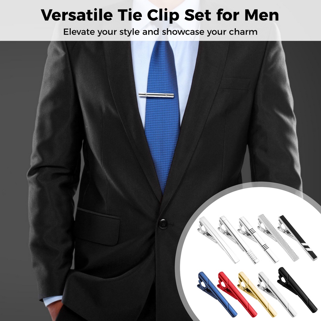 10個入りネクタイピンセット メンズ用ネクタイクリップ 銅製 - Tie Bar Set Gift のレビューと価格