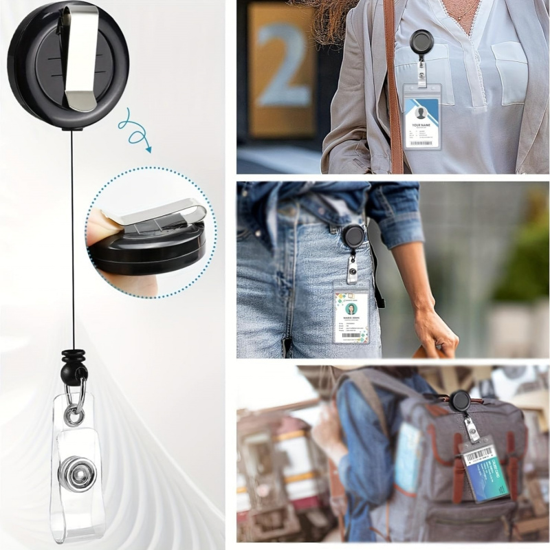 4 個入り ランヤード ブラック リトラクタブル バッジ リ - Lanyard Badge Holder のレビューと価格