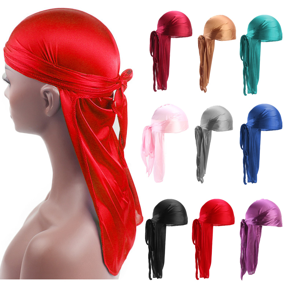 大人のためのユニセックスサテンロングテールバンダナ,海賊帽子 - Bandana Doo Rag のレビューと価格