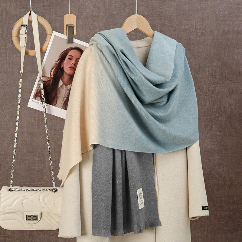 新 2024 グラデーションカシミヤスカーフ女性タッセルオン - Woven Scarf Blanket のレビューと価格