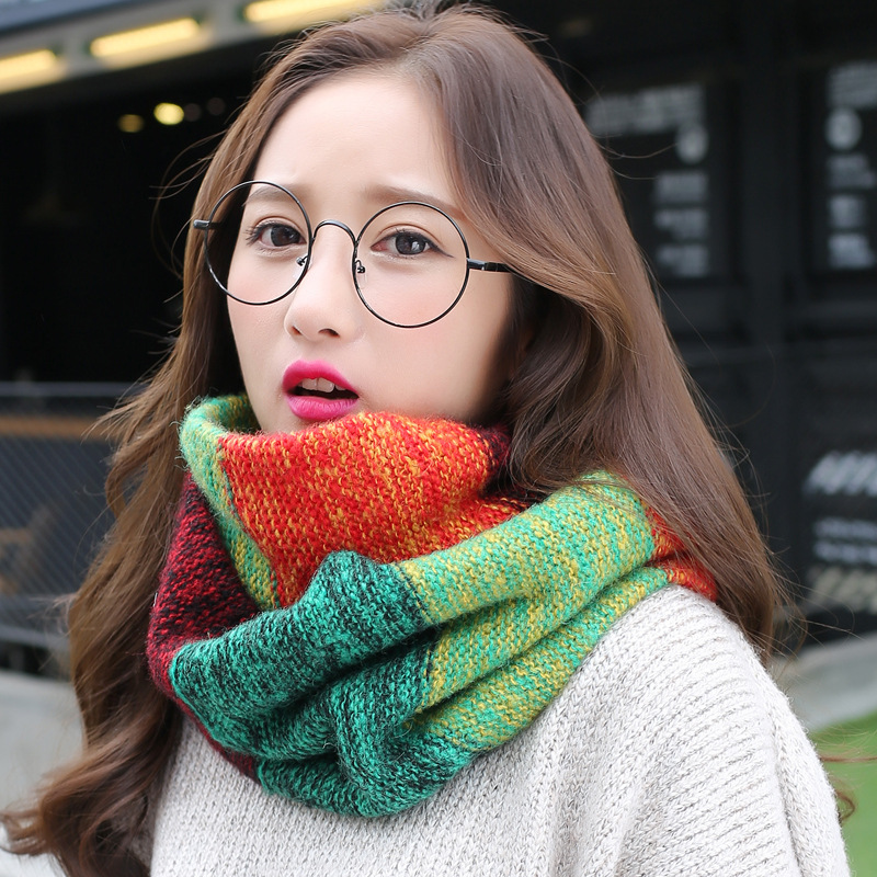 女性のための無限のレインボーニットスカーフ、リングスカーフ、 - Infinity Scarf Knit のレビューと価格