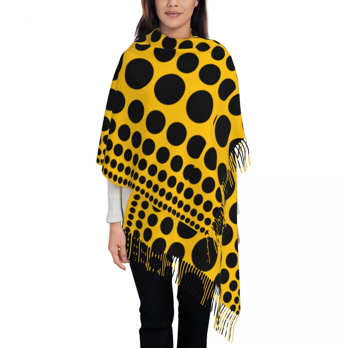 インフィニティポルカドット女性用カシミヤスカーフ、暖かいラッ - Infinity Scarf Knit のレビューと価格