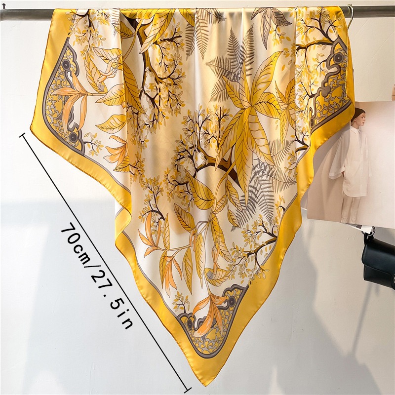 1 個 70 センチメートル落ち葉秋黄色シルクスカーフ女性用 - Face Scarf Mask のレビューと価格