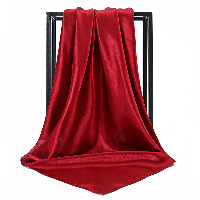 女性用イミテーションシルクスカーフ,90x90cm,無地,ス - Scarf Silk Square のレビューと価格