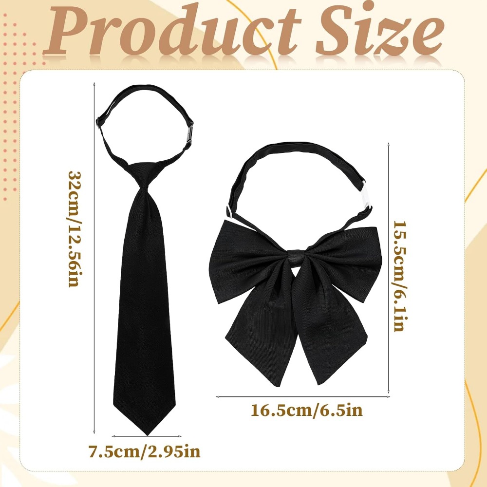 女性用ブラック蝶ネクタイ、特別なイベントや制服に最適な調節可 - Bow Tie Pre Tied のレビューと価格