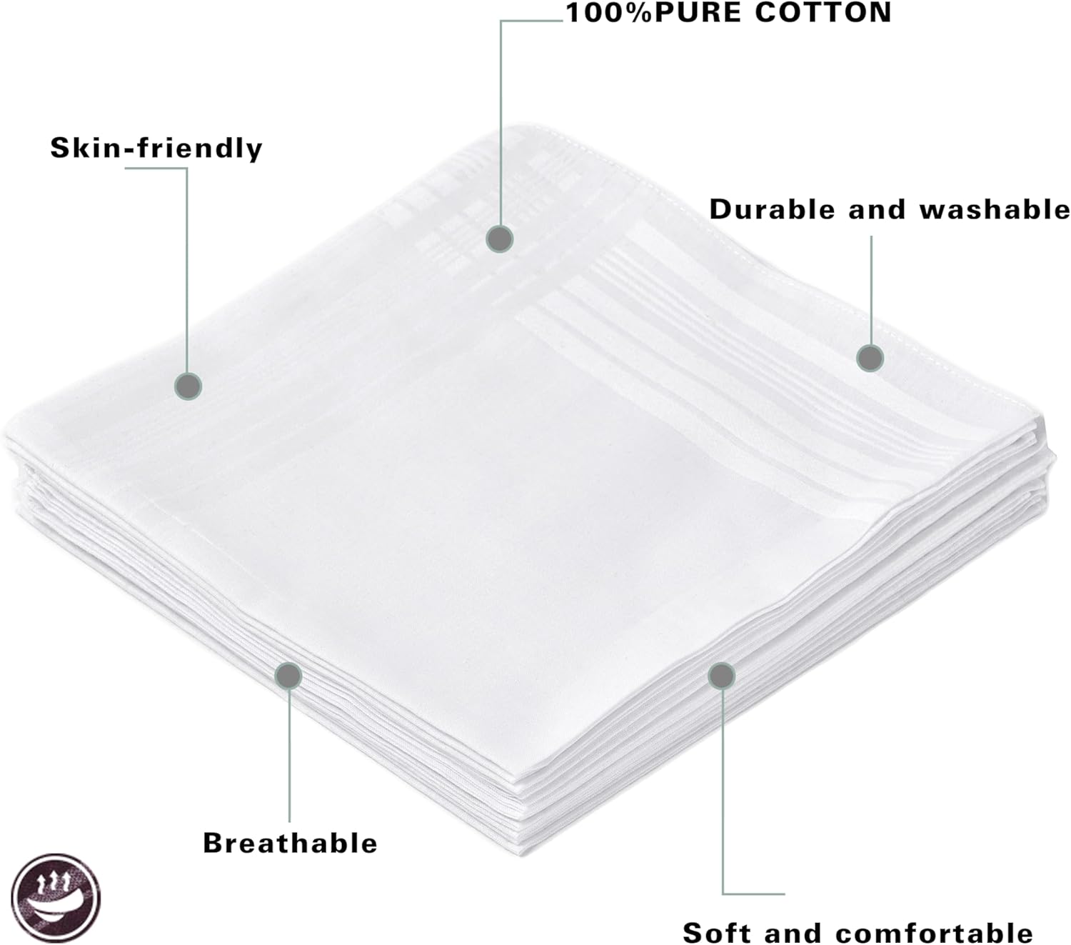 メンズ純白100％綿ハンカチ - Handkerchief Cotton Men のレビューと価格