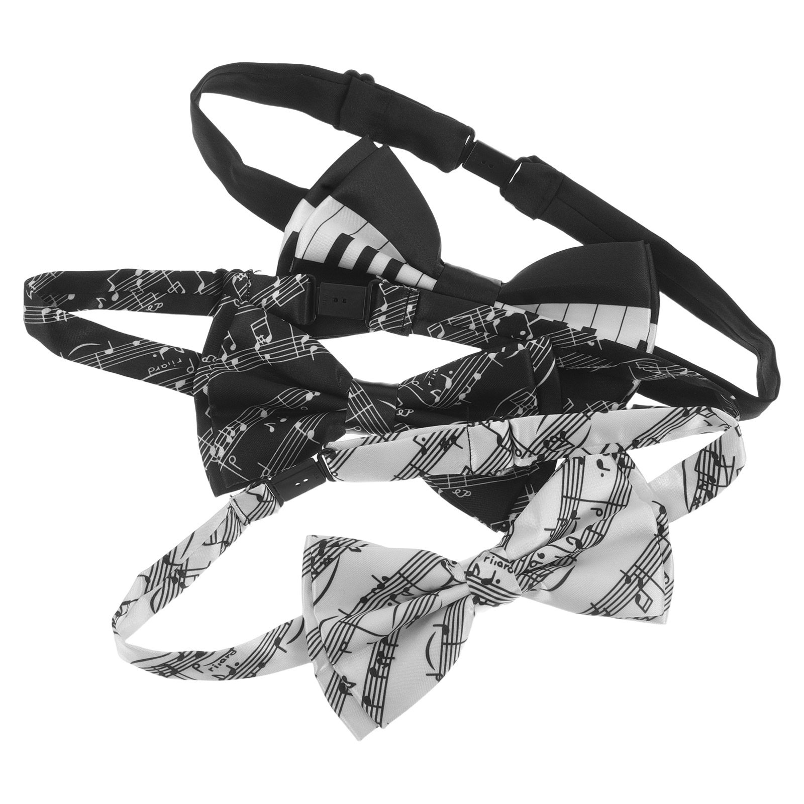 3 個の音符蝶ネクタイセット事前に結ばれたピアノキーパフォー - Bow Tie Pre Tied のレビューと価格