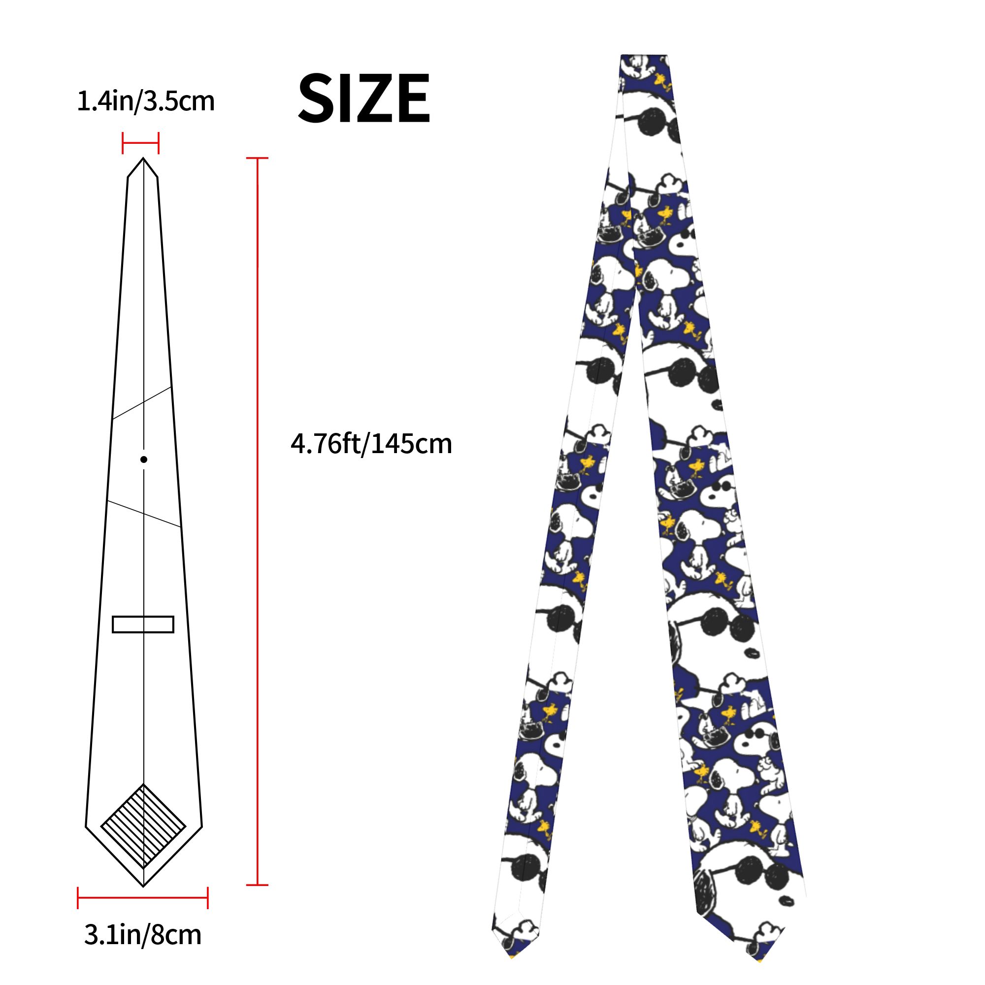 スヌーピーのウッドストック柄ネクタイ ユニセックス 8cm  - Skinny Tie Men のレビューと価格