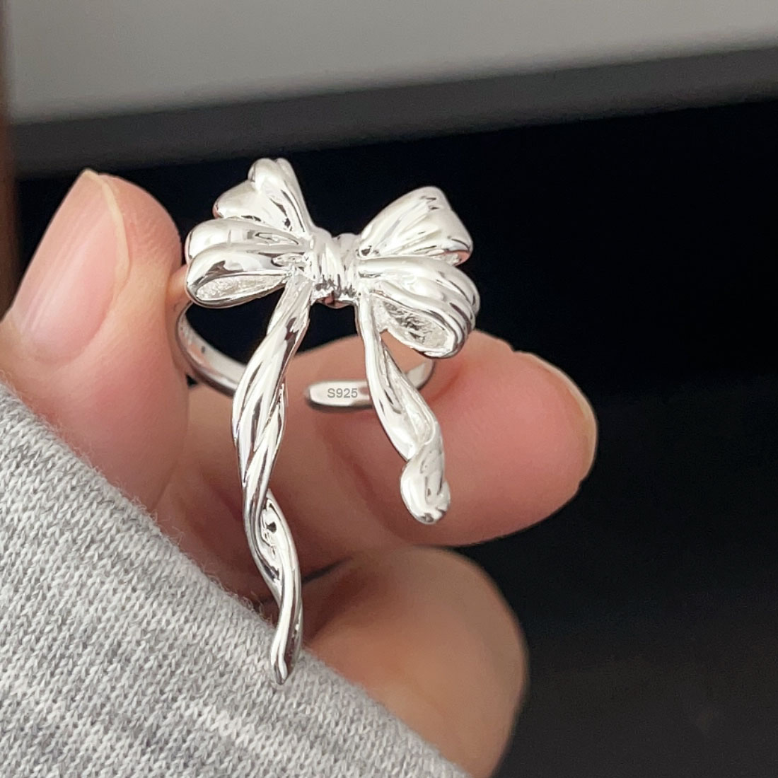 925スターリングシルバーリング レディース 幾何学模様 フ - Tie Clip Silver のレビューと価格