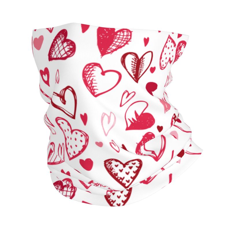 ピンクレッドラブハートバンダナネックウォーマー女性男性ハイキ - Neck Warmer Tube のレビューと価格
