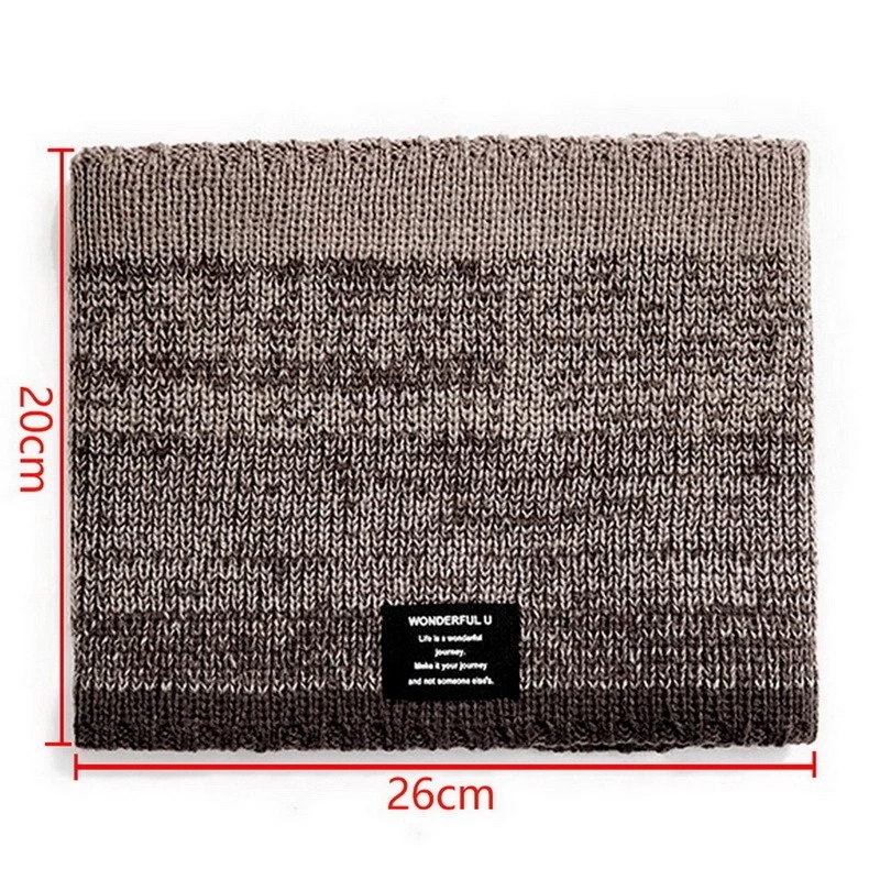 冬のスカーフ男性フリースリングバンダナニット暖かい固体スカー - Handkerchief Cotton Men のレビューと価格